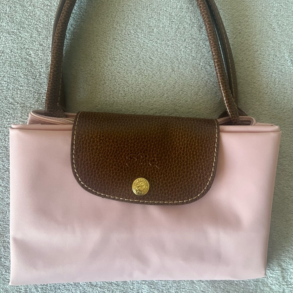 NEW Longchamp- Le Pliage Original Top Handle Bag S (Medium) Rose/ Light …